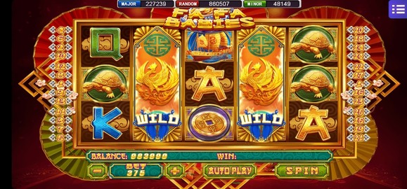 A colorful slot machine featuring gold coins and diverse symbols, capturing the thrill of fortune.