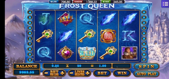 The Frost Queen slot machine showcases a captivating design with frosty elements and magical themes.