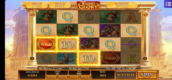 Tiger Glory slot game by Mega888