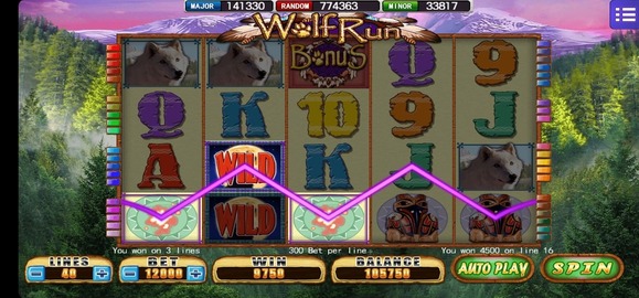 A vibrant online slot game featuring wolves, titled Wolf Run, available to play on Mega888.